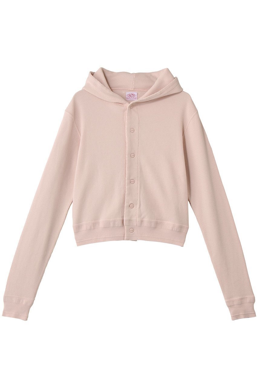 【サードマガジン/THIRD MAGAZINE】の【別注】FAITH MILLS/ロゴ刺繍サーマルパーカー インテリア・キッズ・メンズ・レディースファッション・服の通販 founy(ファニー) 　ファッション　Fashion　レディースファッション　Fashion for Women　トップス・カットソー　Cut & Sew Tops　シャツ・ブラウス・オフィスカジュアル　Elegant Blouses & Button-Ups　レディースパーカー・カジュアルフーディー　Casual Hoodies & Sweatshirts　ロングTシャツ・Tシャツ　Longline T-Shirts & Tees　スウェット・クルーネックトップス　Sweatshirts & Crewnecks / Relaxed Fit Sweat Tops　カットソー・ベーシックTシャツ　Cut-and-Sewn Tops / Stretch Tees & Basics　コンパクト　Compact, Small Size　サーマル　Thermal, Waffle Knit　ショート　Short, Short Length　エレガント 上品　Elegant　別注　Limited Edition, Custom Order　ピンク|ID: prp329100004932139 ipo3291000000037018721