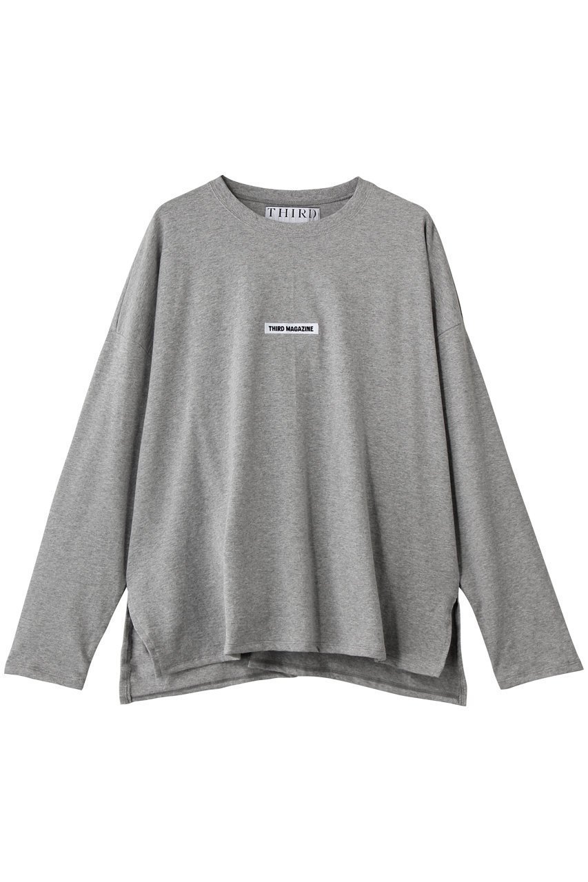 【サードマガジン/THIRD MAGAZINE】のグログランロゴロングTシャツ インテリア・キッズ・メンズ・レディースファッション・服の通販 founy(ファニー) 　ファッション　Fashion　レディースファッション　Fashion for Women　トップス・カットソー　Cut & Sew Tops　シャツ・ブラウス・オフィスカジュアル　Elegant Blouses & Button-Ups　ロングTシャツ・Tシャツ　Longline T-Shirts & Tees　カットソー・ベーシックTシャツ　Cut-and-Sewn Tops / Stretch Tees & Basics　おすすめ　Recommended / Our Picks　シンプル　Simple, Minimal　スリーブ　Sleeve, Long Sleeve / Short Sleeve　ロング　Long, Long-Length　長袖　Long Sleeve, Full Sleeve　杢グレー|ID: prp329100004932141 ipo3291000000037018734