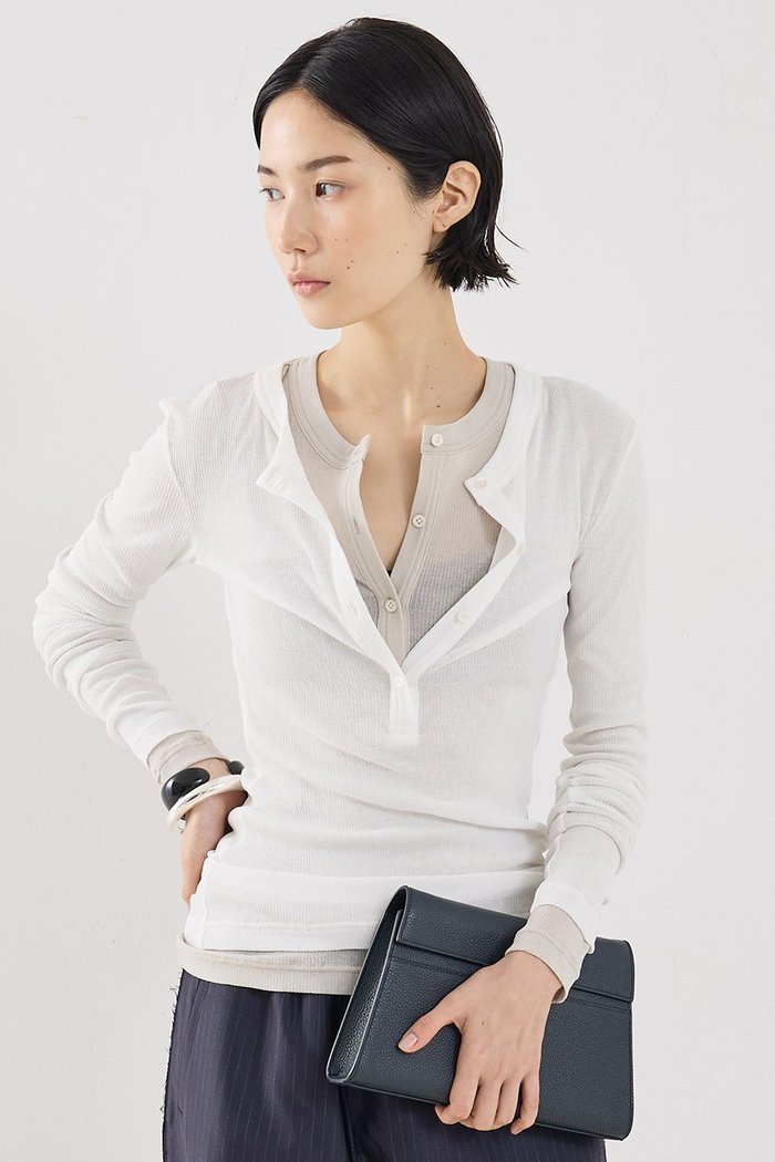 【ザ ストア バイ シー/THE STORE by C】の【COCUCA】ヘンリーリブプルオーバー インテリア・キッズ・メンズ・レディースファッション・服の通販 founy(ファニー) https://founy.com/ ファッション Fashion レディースファッション Fashion for Women トップス・カットソー Cut & Sew Tops シャツ・ブラウス・オフィスカジュアル Elegant Blouses & Button-Ups ロングTシャツ・Tシャツ Longline T-Shirts & Tees カジュアルプルオーバー・ニットトップス Pullovers & Knit Tops / Casual Pullovers カットソー・ベーシックTシャツ Cut-and-Sewn Tops / Stretch Tees & Basics シアー Sheer, See-Through シフォン Chiffon, Lightweight Fabric スリーブ Sleeve, Long Sleeve / Short Sleeve デニム Denim, Jeans Material フィット Fit, Slim Fit ベーシック Basic, Essential ボトム Bottoms, Lower Wear ロング Long, Long-Length 別注 Limited Edition, Custom Order 新作・新入荷 New Arrivals / New In |ID: prp329100004932149 ipo3291000000037018793