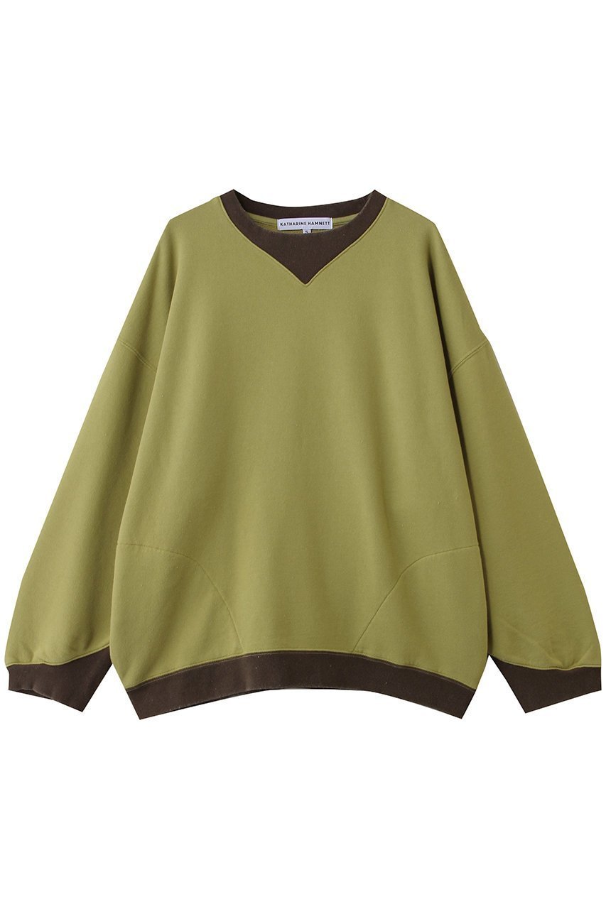 【キャサリンハムネット/KATHARINE HAMNETT LONDON】の【UNISEX】バイカラーリブオーバーサイズスウェットプルオーバー 人気、トレンドファッション・服の通販 founy(ファニー) 　ファッション　Fashion　レディースファッション　Fashion for Women　トップス・カットソー　Cut & Sew Tops　シャツ・ブラウス・オフィスカジュアル　Elegant Blouses & Button-Ups　レディースパーカー・カジュアルフーディー　Casual Hoodies & Sweatshirts　ロングTシャツ・Tシャツ　Longline T-Shirts & Tees　カジュアルプルオーバー・ニットトップス　Pullovers & Knit Tops / Casual Pullovers　スウェット・クルーネックトップス　Sweatshirts & Crewnecks / Relaxed Fit Sweat Tops　カットソー・ベーシックTシャツ　Cut-and-Sewn Tops / Stretch Tees & Basics　ユニセックス　Unisex, Genderless　ヴィンテージ　Vintage Style　定番　Standard, Basic Item　 other-1|ID: prp329100004932151 ipo3291000000037018811