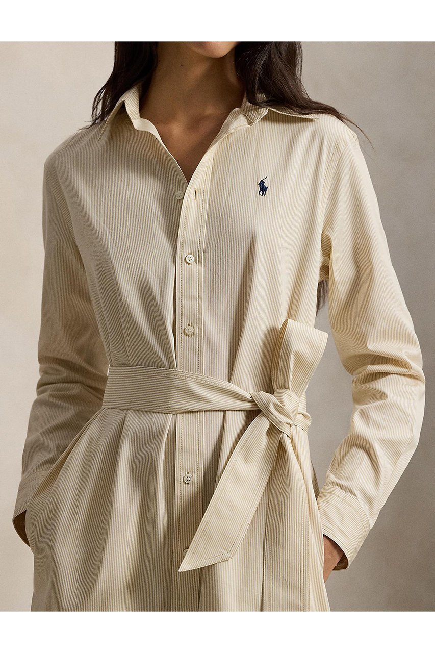 【ラルフローレン/RALPH LAUREN】の【POLO RALPH LAUREN】ベルテッド ストライプド コットン シャツドレス 人気、トレンドファッション・服の通販 founy(ファニー) 　ファッション　Fashion　レディースファッション　Fashion for Women　ワンピース　Dresses　フォーマル・パーティードレス・結婚式用ドレス　Elegant & Casual Dresses　チュニック　Tunic Tops & Dresses　カフス　Cuff Design　クラシック　Classic, Timeless Style　ストライプ　Stripe, Striped Pattern　ストレート　Straight, Straight Cut　チュニック　Tunic, Long Top　ドレス　Dress, One-Piece　プリーツ　Pleats, Pleated　ボックス　Boxy, Box Shape　ロング　Long, Long-Length　other-3|ID: prp329100004932161 ipo3291000000037018892