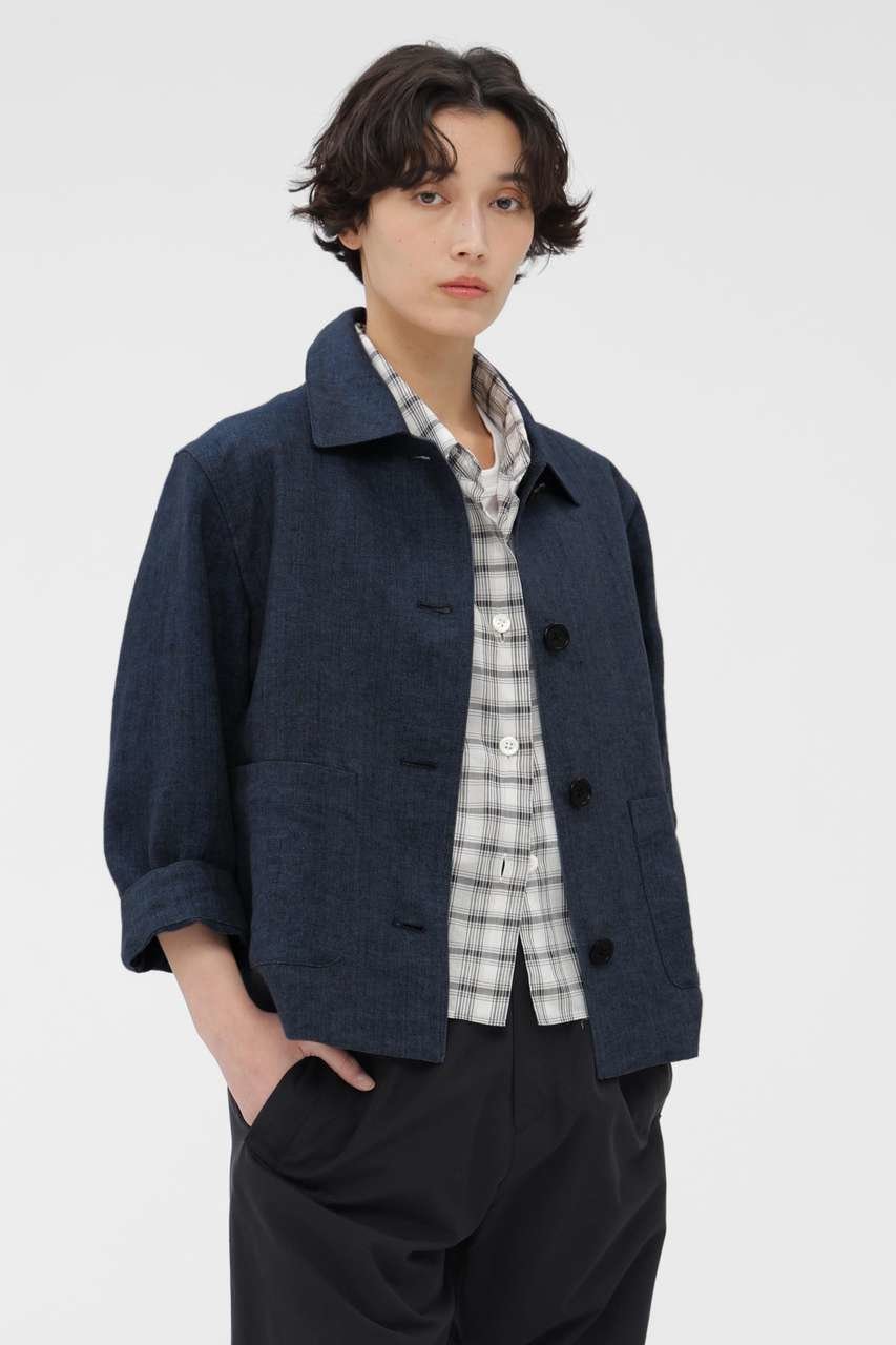 【マーガレットハウエル/MARGARET HOWELL】のFADED LINEN BLOUSON インテリア・キッズ・メンズ・レディースファッション・服の通販 founy(ファニー) 　ファッション　Fashion　レディースファッション　Fashion for Women　アウター　Coat / Outerwear Collection　レディースジャケット・軽アウター　Jackets　ブルゾンジャケット・スポーティアウター　Blouson Jackets　おすすめ　Recommended / Our Picks　ジャケット　Jacket, Outerwear　セットアップ　Set-Up, Coordinated Outfit　テーラード　Tailored, Tailored Fit　ブルゾン　Blouson, Bomber Jacket　リネン　Linen, Linen Fabric　リラックス　Relax, Relaxed Fit　エレガント 上品　Elegant　夏　Summer　ブルー|ID: prp329100004932170 ipo3291000000037018960