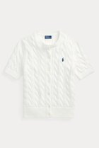 【ラルフローレン/RALPH LAUREN】の【POLO RALPH LAUREN】ケーブルニット コットン ショートスリーブ カーディガン 人気、トレンドファッション・服の通販 founy(ファニー) ファッション Fashion レディースファッション Fashion for Women トップス・カットソー Cut & Sew Tops ニット Knit Tops & Sweaters カーディガン・羽織り Layered Style Cardigans カフス Cuff Design カーディガン Cardigan, Knitwear ショート Short, Short Length スリム Slim, Slim Fit スリーブ Sleeve, Long Sleeve / Short Sleeve バランス Balance, Style Balance フィット Fit, Slim Fit エレガント 上品 Elegant 半袖 Short Sleeve, Half Sleeve thumbnail ホワイト|ID: prp329100004932174 ipo3291000000037018991