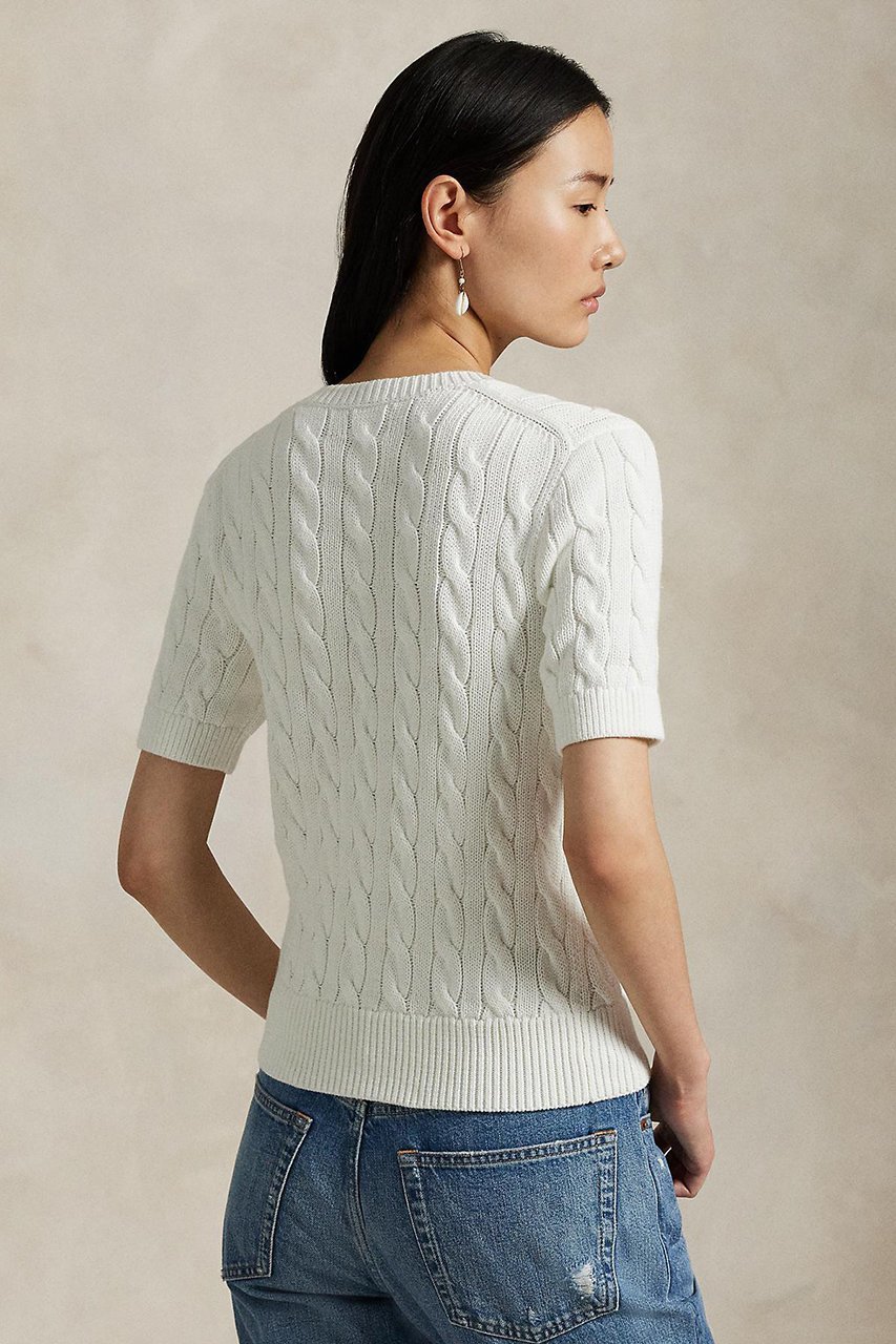 【ラルフローレン/RALPH LAUREN】の【POLO RALPH LAUREN】ケーブルニット コットン ショートスリーブ カーディガン 人気、トレンドファッション・服の通販 founy(ファニー) 　ファッション　Fashion　レディースファッション　Fashion for Women　トップス・カットソー　Cut & Sew Tops　ニット　Knit Tops & Sweaters　カーディガン・羽織り　Layered Style Cardigans　カフス　Cuff Design　カーディガン　Cardigan, Knitwear　ショート　Short, Short Length　スリム　Slim, Slim Fit　スリーブ　Sleeve, Long Sleeve / Short Sleeve　バランス　Balance, Style Balance　フィット　Fit, Slim Fit　エレガント 上品　Elegant　半袖　Short Sleeve, Half Sleeve　other-4|ID: prp329100004932174 ipo3291000000037018994