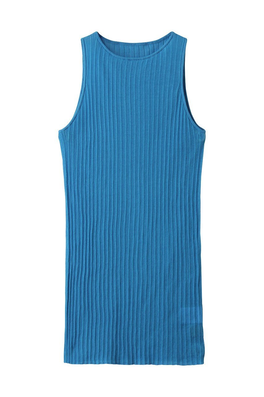 【アンクレイヴ/uncrave】のランダムリブシアーニット タンクトップ インテリア・キッズ・メンズ・レディースファッション・服の通販 founy(ファニー) 　ファッション　Fashion　レディースファッション　Fashion for Women　トップス・カットソー　Cut & Sew Tops　ニット　Knit Tops & Sweaters　カジュアルプルオーバー・ニットトップス　Pullovers & Knit Tops / Casual Pullovers　インナー　Innerwear　コーティング　Coating, Coated Finish　シンプル　Simple, Minimal　タンク　Tank Top, Sleeveless Top　デコルテ　Décolleté, Neckline　ロイヤルブルー|ID: prp329100004932175 ipo3291000000037018999