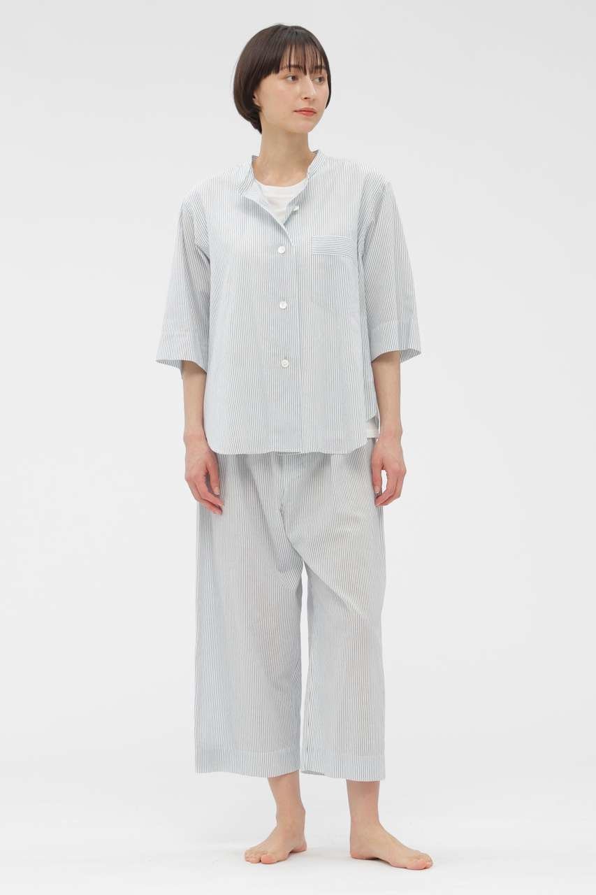【マーガレットハウエル/MARGARET HOWELL】のCOTTON LINEN MINI STRIPE TROUSERS インテリア・キッズ・メンズ・レディースファッション・服の通販 founy(ファニー) 　ファッション　Fashion　レディースファッション　Fashion for Women　パンツ　Pants & Trousers　おすすめ　Recommended / Our Picks　クロップド　Cropped, Short Length　ショーツ　Shorts, Short Pants　セットアップ　Set-Up, Coordinated Outfit　ドローストリング　Drawstring, Pull Cord　リネン　Linen, Linen Fabric　リラックス　Relax, Relaxed Fit　ブルー|ID: prp329100004932181 ipo3291000000037019044