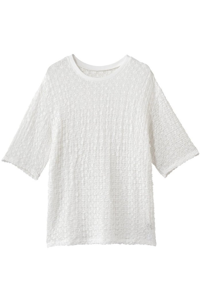 【エリオポール/heliopole】のストレッチレースBIG Tシャツ インテリア・キッズ・メンズ・レディースファッション・服の通販 founy(ファウニー) https://founy.com/ ファッション Fashion レディースファッション Fashion for Women トップス・カットソー Cut & Sew Tops シャツ・ブラウス・オフィスカジュアル Elegant Blouses & Button-Ups ロングTシャツ・Tシャツ Longline T-Shirts & Tees カットソー・ベーシックTシャツ Cut-and-Sewn Tops / Stretch Tees & Basics ショート Short, Short Length ストレッチ Stretch, Stretchy Fabric スリーブ Sleeve, Long Sleeve / Short Sleeve レース Lace, Lace Fabric 再入荷 Restock / Back in Stock |ID: prp329100004932188 ipo3291000000037019093