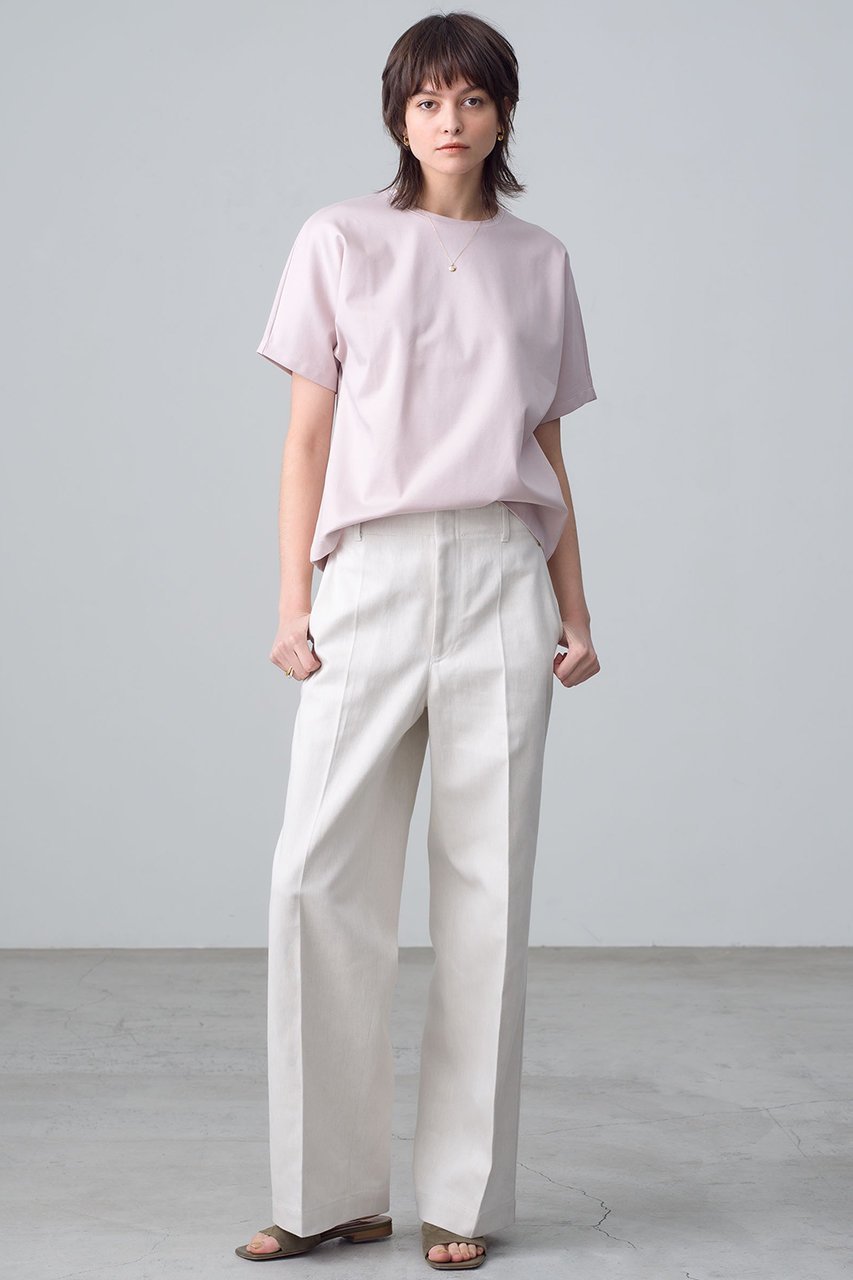 【エブール/ebure】の【ELLESHOP限定】ピュアオーガニックバイオ クルーネックカットソー 人気、トレンドファッション・服の通販 founy(ファニー) 　ファッション　Fashion　レディースファッション　Fashion for Women　トップス・カットソー　Cut & Sew Tops　シャツ・ブラウス・オフィスカジュアル　Elegant Blouses & Button-Ups　ロングTシャツ・Tシャツ　Longline T-Shirts & Tees　カットソー・ベーシックTシャツ　Cut-and-Sewn Tops / Stretch Tees & Basics　イタリア　Italy　春　Spring　カットソー　Cut and Sewn Top　ショート　Short, Short Length　シンプル　Simple, Minimal　スリーブ　Sleeve, Long Sleeve / Short Sleeve　定番　Standard, Basic Item　なめらか　Smooth, Silky Texture　ベスト　Vest, Waistcoat　別注　Limited Edition, Custom Order　S/S・春夏　SS, Spring/Summer, Warm Season　再入荷　Restock / Back in Stock　夏　Summer　other-6|ID: prp329100004932193 ipo3291000000037019143