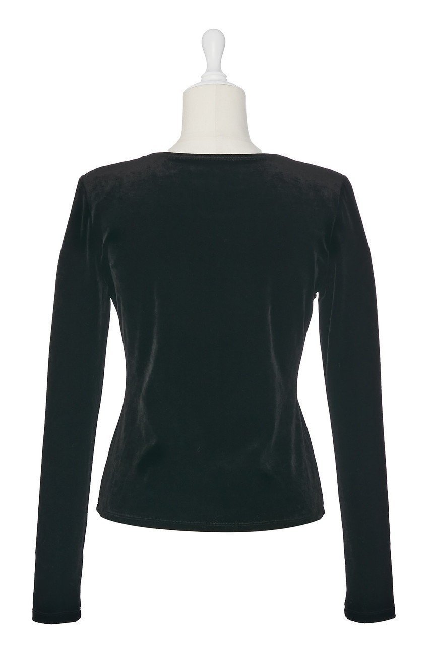 【デイジーリン/DAISY LIN】のVelour Top “Cool Lady” 人気、トレンドファッション・服の通販 founy(ファニー) 　ファッション　Fashion　レディースファッション　Fashion for Women　トップス・カットソー　Cut & Sew Tops　シャツ・ブラウス・オフィスカジュアル　Elegant Blouses & Button-Ups　ロングTシャツ・Tシャツ　Longline T-Shirts & Tees　カットソー・ベーシックTシャツ　Cut-and-Sewn Tops / Stretch Tees & Basics　ベロアトップス　Velour Tops / Velvet-Look Items　シンプル　Simple, Minimal　ストレッチ　Stretch, Stretchy Fabric　スリーブ　Sleeve, Long Sleeve / Short Sleeve　ロング　Long, Long-Length　エレガント 上品　Elegant　other-2|ID: prp329100004932196 ipo3291000000037019164