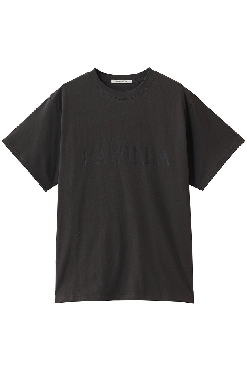 【ガリャルダガランテ/GALLARDAGALANTE】の【La villa】ロゴTシャツ インテリア・キッズ・メンズ・レディースファッション・服の通販 founy(ファニー) 　ファッション　Fashion　レディースファッション　Fashion for Women　トップス・カットソー　Cut & Sew Tops　シャツ・ブラウス・オフィスカジュアル　Elegant Blouses & Button-Ups　ロングTシャツ・Tシャツ　Longline T-Shirts & Tees　カットソー・ベーシックTシャツ　Cut-and-Sewn Tops / Stretch Tees & Basics　ショート　Short, Short Length　スリーブ　Sleeve, Long Sleeve / Short Sleeve　リラックス　Relax, Relaxed Fit　チャコールグレー|ID: prp329100004932202 ipo3291000000037019226