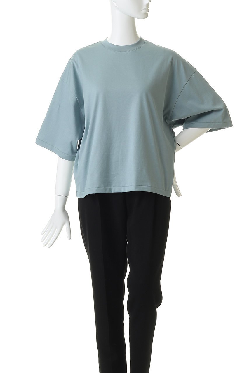 【エイトン/ATON】のSUVIN 60/2 ワイド スリーブ Tシャツ 人気、トレンドファッション・服の通販 founy(ファニー) 　ファッション　Fashion　レディースファッション　Fashion for Women　トップス・カットソー　Cut & Sew Tops　シャツ・ブラウス・オフィスカジュアル　Elegant Blouses & Button-Ups　ロングTシャツ・Tシャツ　Longline T-Shirts & Tees　カットソー・ベーシックTシャツ　Cut-and-Sewn Tops / Stretch Tees & Basics　インド　Indian Textile　ショート　Short, Short Length　スリーブ　Sleeve, Long Sleeve / Short Sleeve　テーパード　Tapered, Tapered Pants　バランス　Balance, Style Balance　ボトム　Bottoms, Lower Wear　ワイド　Wide, Wide Fit　エレガント 上品　Elegant　other-2|ID: prp329100004932204 ipo3291000000037019246