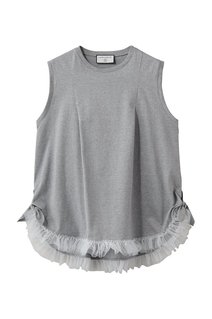 【ルール ロジェット/leur logette】のコットンノースリーブチュールヘムトップス インテリア・キッズ・メンズ・レディースファッション・服の通販 founy(ファニー) https://founy.com/ ファッション Fashion レディースファッション Fashion for Women トップス・カットソー Cut & Sew Tops キャミソール&ノースリーブ Camisoles & Sleeveless Tops シャツ・ブラウス・オフィスカジュアル Elegant Blouses & Button-Ups ロングTシャツ・Tシャツ Longline T-Shirts & Tees カットソー・ベーシックTシャツ Cut-and-Sewn Tops / Stretch Tees & Basics キャミソール Camisole, Spaghetti Strap Top タンク Tank Top, Sleeveless Top チュール Tulip, Tulip Motif フェミニン Feminine, Girly |ID: prp329100004932205 ipo3291000000037019250