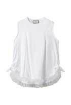 【ルール ロジェット/leur logette】のコットンノースリーブチュールヘムトップス 人気、トレンドファッション・服の通販 founy(ファニー) ファッション Fashion レディースファッション Fashion for Women トップス・カットソー Cut & Sew Tops キャミソール&ノースリーブ Camisoles & Sleeveless Tops シャツ・ブラウス・オフィスカジュアル Elegant Blouses & Button-Ups ロングTシャツ・Tシャツ Longline T-Shirts & Tees カットソー・ベーシックTシャツ Cut-and-Sewn Tops / Stretch Tees & Basics キャミソール Camisole, Spaghetti Strap Top タンク Tank Top, Sleeveless Top チュール Tulip, Tulip Motif フェミニン Feminine, Girly thumbnail ホワイト|ID: prp329100004932205 ipo3291000000037019253