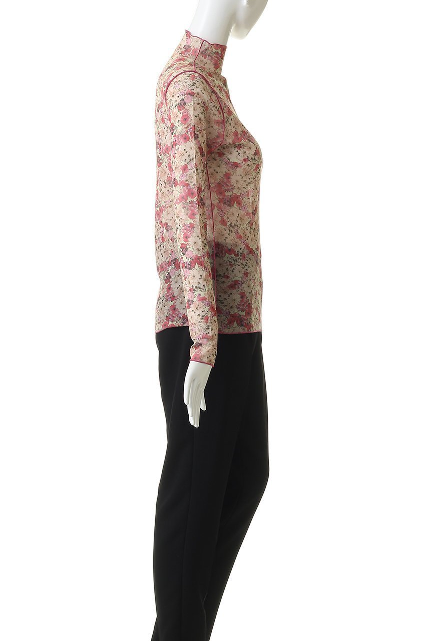 【ルール ロジェット/leur logette】のフォレストフラワープリントチュールトップス 人気、トレンドファッション・服の通販 founy(ファニー) 　ファッション　Fashion　レディースファッション　Fashion for Women　トップス・カットソー　Cut & Sew Tops　シャツ・ブラウス・オフィスカジュアル　Elegant Blouses & Button-Ups　ロングTシャツ・Tシャツ　Longline T-Shirts & Tees　カットソー・ベーシックTシャツ　Cut-and-Sewn Tops / Stretch Tees & Basics　花柄・フラワープリント・モチーフ　Floral Prints & Motifs / Flower Pattern Tops　スリーブ　Sleeve, Long Sleeve / Short Sleeve　ハイネック　High Neck, Mock Neck　フィット　Fit, Slim Fit　プリント　Print, Printed Pattern　ボトム　Bottoms, Lower Wear　ロング　Long, Long-Length　エレガント 上品　Elegant　定番　Standard, Basic Item　other-3|ID: prp329100004932206 ipo3291000000037019261