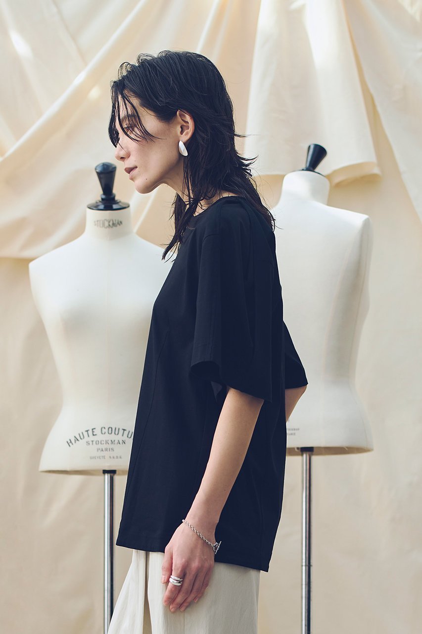 【アルアバイル/allureville】のスムースタックスリーブTシャツ 人気、トレンドファッション・服の通販 founy(ファニー) 　ファッション　Fashion　レディースファッション　Fashion for Women　トップス・カットソー　Cut & Sew Tops　シャツ・ブラウス・オフィスカジュアル　Elegant Blouses & Button-Ups　ロングTシャツ・Tシャツ　Longline T-Shirts & Tees　カットソー・ベーシックTシャツ　Cut-and-Sewn Tops / Stretch Tees & Basics　エレガント 上品　Elegant　コンパクト　Compact, Small Size　ショート　Short, Short Length　ストレッチ　Stretch, Stretchy Fabric　スリーブ　Sleeve, Long Sleeve / Short Sleeve　フェミニン　Feminine, Girly　other-3|ID: prp329100004932210 ipo3291000000037019290