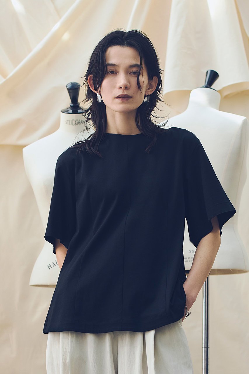 【アルアバイル/allureville】のスムースタックスリーブTシャツ 人気、トレンドファッション・服の通販 founy(ファニー) 　ファッション　Fashion　レディースファッション　Fashion for Women　トップス・カットソー　Cut & Sew Tops　シャツ・ブラウス・オフィスカジュアル　Elegant Blouses & Button-Ups　ロングTシャツ・Tシャツ　Longline T-Shirts & Tees　カットソー・ベーシックTシャツ　Cut-and-Sewn Tops / Stretch Tees & Basics　エレガント 上品　Elegant　コンパクト　Compact, Small Size　ショート　Short, Short Length　ストレッチ　Stretch, Stretchy Fabric　スリーブ　Sleeve, Long Sleeve / Short Sleeve　フェミニン　Feminine, Girly　other-5|ID: prp329100004932210 ipo3291000000037019292