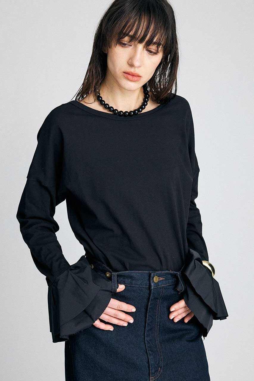 【ブリル/BRILL】のバックUポエットカットソー インテリア・キッズ・メンズ・レディースファッション・服の通販 founy(ファニー) 　ファッション　Fashion　レディースファッション　Fashion for Women　トップス・カットソー　Cut & Sew Tops　シャツ・ブラウス・オフィスカジュアル　Elegant Blouses & Button-Ups　ロングTシャツ・Tシャツ　Longline T-Shirts & Tees　カットソー・ベーシックTシャツ　Cut-and-Sewn Tops / Stretch Tees & Basics　スリーブ　Sleeve, Long Sleeve / Short Sleeve　タフタ　Taffeta, Structured Fabric　ロング　Long, Long-Length　エレガント 上品　Elegant　人気　Popular, Best Seller　今季　This Season, Current Season　再入荷　Restock / Back in Stock　ブラック|ID: prp329100004932225 ipo3291000000037019435