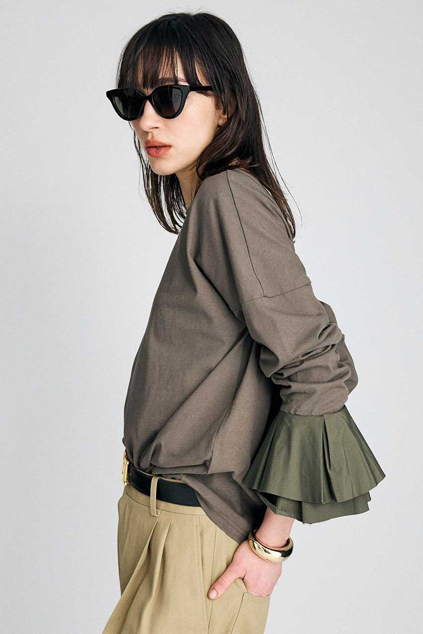 【ブリル/BRILL】のバックUポエットカットソー 人気、トレンドファッション・服の通販 founy(ファニー) 　ファッション　Fashion　レディースファッション　Fashion for Women　トップス・カットソー　Cut & Sew Tops　シャツ・ブラウス・オフィスカジュアル　Elegant Blouses & Button-Ups　ロングTシャツ・Tシャツ　Longline T-Shirts & Tees　カットソー・ベーシックTシャツ　Cut-and-Sewn Tops / Stretch Tees & Basics　スリーブ　Sleeve, Long Sleeve / Short Sleeve　タフタ　Taffeta, Structured Fabric　ロング　Long, Long-Length　エレガント 上品　Elegant　人気　Popular, Best Seller　今季　This Season, Current Season　再入荷　Restock / Back in Stock　other-2|ID: prp329100004932225 ipo3291000000037019437