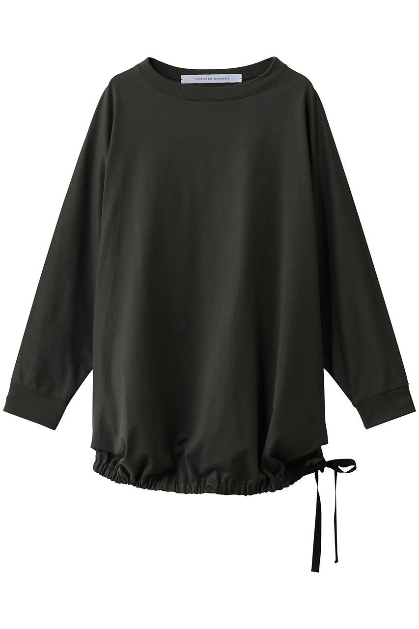 【コグ ザビッグスモーク/COGTHEBIGSMOKE】の33 NINA LONG T 人気、トレンドファッション・服の通販 founy(ファニー) 　ファッション　Fashion　レディースファッション　Fashion for Women　トップス・カットソー　Cut & Sew Tops　シャツ・ブラウス・オフィスカジュアル　Elegant Blouses & Button-Ups　ロングTシャツ・Tシャツ　Longline T-Shirts & Tees　カットソー・ベーシックTシャツ　Cut-and-Sewn Tops / Stretch Tees & Basics　なめらか　Smooth, Silky Texture　スリーブ　Sleeve, Long Sleeve / Short Sleeve　バランス　Balance, Style Balance　フォルム　Silhouette, Form　ブラウジング　Blouson Silhouette, Cinched Waist　リボン　Ribbon, Bow　ロング　Long, Long-Length　エレガント 上品　Elegant　 other-1|ID: prp329100004932239 ipo3291000000037019588