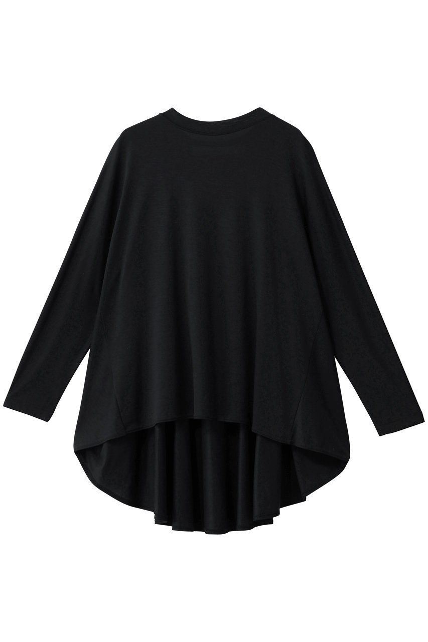 【コグ ザビッグスモーク/COGTHEBIGSMOKE】の61 ABBY TOP インテリア・キッズ・メンズ・レディースファッション・服の通販 founy(ファニー) 　ファッション　Fashion　レディースファッション　Fashion for Women　トップス・カットソー　Cut & Sew Tops　シャツ・ブラウス・オフィスカジュアル　Elegant Blouses & Button-Ups　ロングTシャツ・Tシャツ　Longline T-Shirts & Tees　カットソー・ベーシックTシャツ　Cut-and-Sewn Tops / Stretch Tees & Basics　カッティング　Cutting Detail　コレクション　Collection, Seasonal Line　スリーブ　Sleeve, Long Sleeve / Short Sleeve　パターン　Pattern, Design Print　フォルム　Silhouette, Form　フレア　Flare, Flared　フロント　Front, Front Design　ロング　Long, Long-Length　人気　Popular, Best Seller　ブラック|ID: prp329100004932253 ipo3291000000037019694