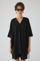 【リムアーク/RIM.ARK】のSide drawstring big T-shirts/Tシャツ 人気、トレンドファッション・服の通販 founy(ファニー) ファッション Fashion レディースファッション Fashion for Women トップス・カットソー Cut & Sew Tops シャツ・ブラウス・オフィスカジュアル Elegant Blouses & Button-Ups ロングTシャツ・Tシャツ Longline T-Shirts & Tees カットソー・ベーシックTシャツ Cut-and-Sewn Tops / Stretch Tees & Basics カットソー Cut and Sewn Top コンパクト Compact, Small Size シャーリング Shirring, Ruched ショート Short, Short Length スリーブ Sleeve, Long Sleeve / Short Sleeve バランス Balance, Style Balance エレガント 上品 Elegant thumbnail ブラック|ID: prp329100004932257 ipo3291000000037019722