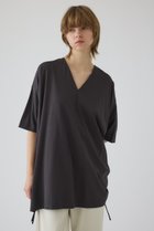 【リムアーク/RIM.ARK】のSide drawstring big T-shirts/Tシャツ 人気、トレンドファッション・服の通販 founy(ファニー) ファッション Fashion レディースファッション Fashion for Women トップス・カットソー Cut & Sew Tops シャツ・ブラウス・オフィスカジュアル Elegant Blouses & Button-Ups ロングTシャツ・Tシャツ Longline T-Shirts & Tees カットソー・ベーシックTシャツ Cut-and-Sewn Tops / Stretch Tees & Basics カットソー Cut and Sewn Top コンパクト Compact, Small Size シャーリング Shirring, Ruched ショート Short, Short Length スリーブ Sleeve, Long Sleeve / Short Sleeve バランス Balance, Style Balance エレガント 上品 Elegant thumbnail グレー|ID: prp329100004932257 ipo3291000000037019723