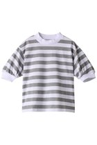 【スリー ドッツ/three dots】のビッグストライプ パフTシャツ 人気、トレンドファッション・服の通販 founy(ファニー) ファッション Fashion レディースファッション Fashion for Women トップス・カットソー Cut & Sew Tops シャツ・ブラウス・オフィスカジュアル Elegant Blouses & Button-Ups ロングTシャツ・Tシャツ Longline T-Shirts & Tees カットソー・ベーシックTシャツ Cut-and-Sewn Tops / Stretch Tees & Basics ショート Short, Short Length ストライプ Stripe, Striped Pattern スリーブ Sleeve, Long Sleeve / Short Sleeve ビッグ Big, Oversized モックネック Mock Neck, Short Turtleneck thumbnail グレー×ホワイト|ID: prp329100004932260 ipo3291000000037019770