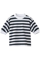 【スリー ドッツ/three dots】のビッグストライプ パフTシャツ 人気、トレンドファッション・服の通販 founy(ファニー) ファッション Fashion レディースファッション Fashion for Women トップス・カットソー Cut & Sew Tops シャツ・ブラウス・オフィスカジュアル Elegant Blouses & Button-Ups ロングTシャツ・Tシャツ Longline T-Shirts & Tees カットソー・ベーシックTシャツ Cut-and-Sewn Tops / Stretch Tees & Basics ショート Short, Short Length ストライプ Stripe, Striped Pattern スリーブ Sleeve, Long Sleeve / Short Sleeve ビッグ Big, Oversized モックネック Mock Neck, Short Turtleneck thumbnail ホワイト×ネイビー|ID: prp329100004932260 ipo3291000000037019772