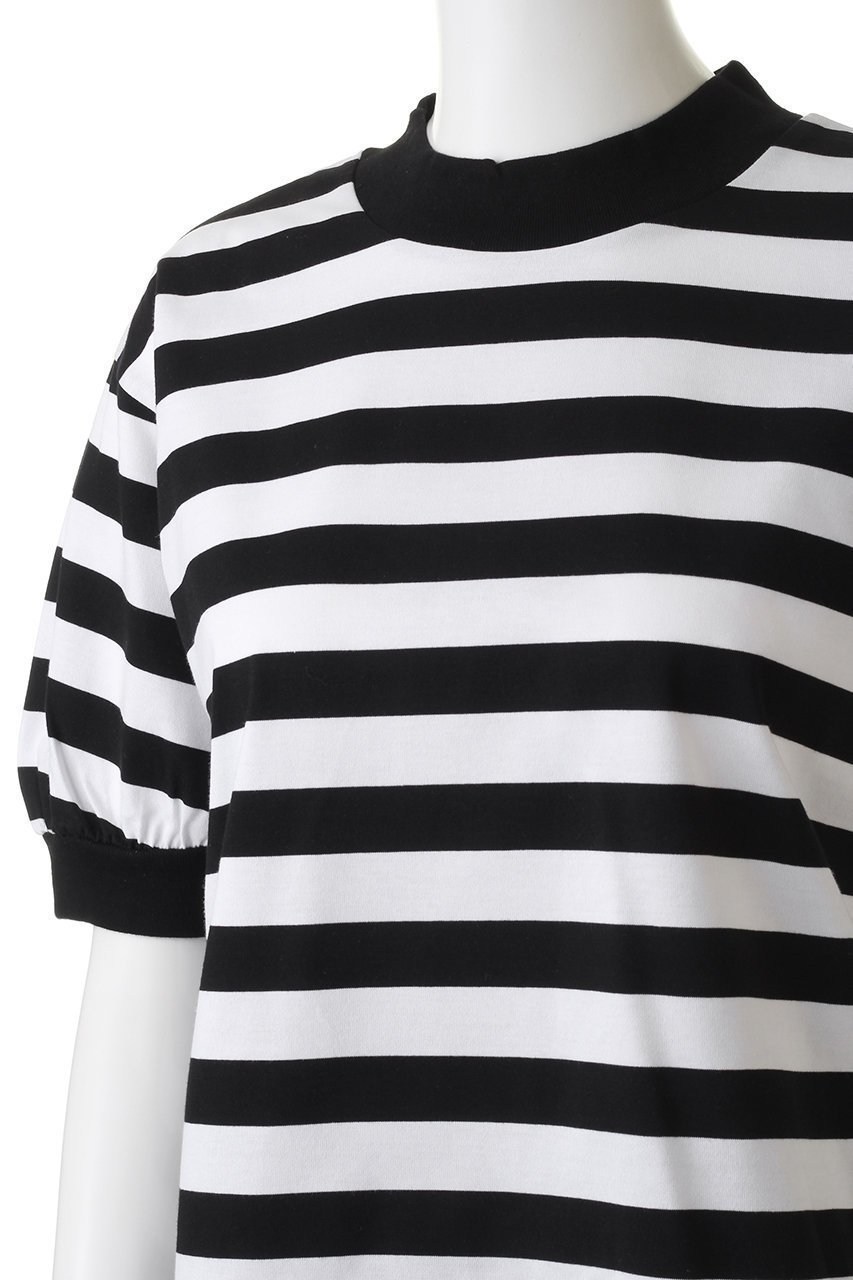 【スリー ドッツ/three dots】のビッグストライプ パフTシャツ 人気、トレンドファッション・服の通販 founy(ファニー) 　ファッション　Fashion　レディースファッション　Fashion for Women　トップス・カットソー　Cut & Sew Tops　シャツ・ブラウス・オフィスカジュアル　Elegant Blouses & Button-Ups　ロングTシャツ・Tシャツ　Longline T-Shirts & Tees　カットソー・ベーシックTシャツ　Cut-and-Sewn Tops / Stretch Tees & Basics　ショート　Short, Short Length　ストライプ　Stripe, Striped Pattern　スリーブ　Sleeve, Long Sleeve / Short Sleeve　ビッグ　Big, Oversized　モックネック　Mock Neck, Short Turtleneck　other-5|ID: prp329100004932260 ipo3291000000037019776