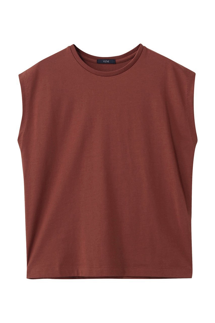 【イレーヴ/YLEVE】のORGANIC COTTON BIO ノースリーブ Tシャツ インテリア・キッズ・メンズ・レディースファッション・服の通販 founy(ファニー) 　ファッション　Fashion　レディースファッション　Fashion for Women　トップス・カットソー　Cut & Sew Tops　キャミソール&ノースリーブ　Camisoles & Sleeveless Tops　シャツ・ブラウス・オフィスカジュアル　Elegant Blouses & Button-Ups　ロングTシャツ・Tシャツ　Longline T-Shirts & Tees　カットソー・ベーシックTシャツ　Cut-and-Sewn Tops / Stretch Tees & Basics　ショート　Short, Short Length　スリーブ　Sleeve, Long Sleeve / Short Sleeve　ノースリーブ　Sleeveless, No-Sleeve　フレンチ　French, French Style　テラコッタ|ID: prp329100004932265 ipo3291000000037019801