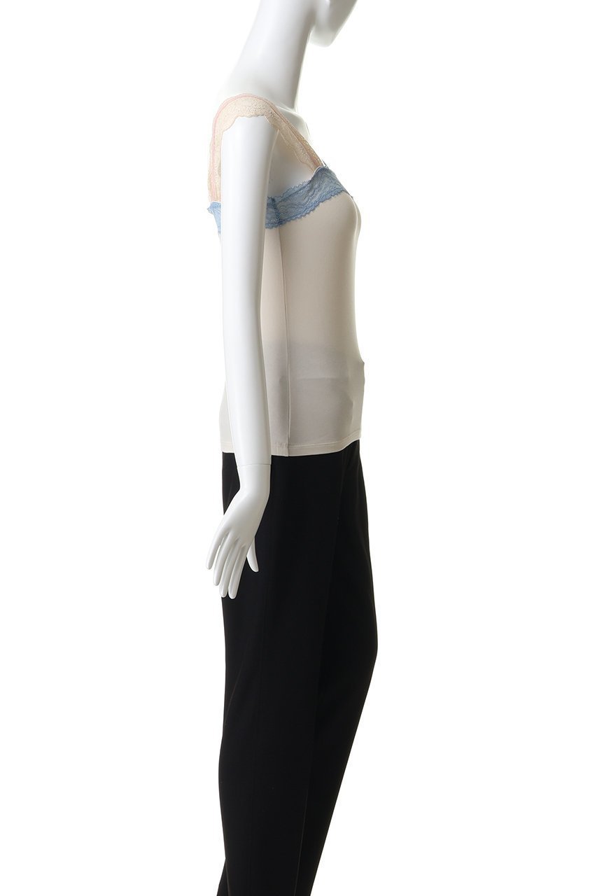 【ルール ロジェット/leur logette】のストレッチジャージー配色キャミソール 人気、トレンドファッション・服の通販 founy(ファニー) 　ファッション　Fashion　レディースファッション　Fashion for Women　トップス・カットソー　Cut & Sew Tops　キャミソール&ノースリーブ　Camisoles & Sleeveless Tops　シャツ・ブラウス・オフィスカジュアル　Elegant Blouses & Button-Ups　ロングTシャツ・Tシャツ　Longline T-Shirts & Tees　カットソー・ベーシックTシャツ　Cut-and-Sewn Tops / Stretch Tees & Basics　インナー　Innerwear　キャミソール　Camisole, Spaghetti Strap Top　ストレッチ　Stretch, Stretchy Fabric　タンク　Tank Top, Sleeveless Top　ラグジュアリー　Luxury, Elegant　レース　Lace, Lace Fabric　夏　Summer　羽織　Haori, Light Jacket　other-3|ID: prp329100004932266 ipo3291000000037019817