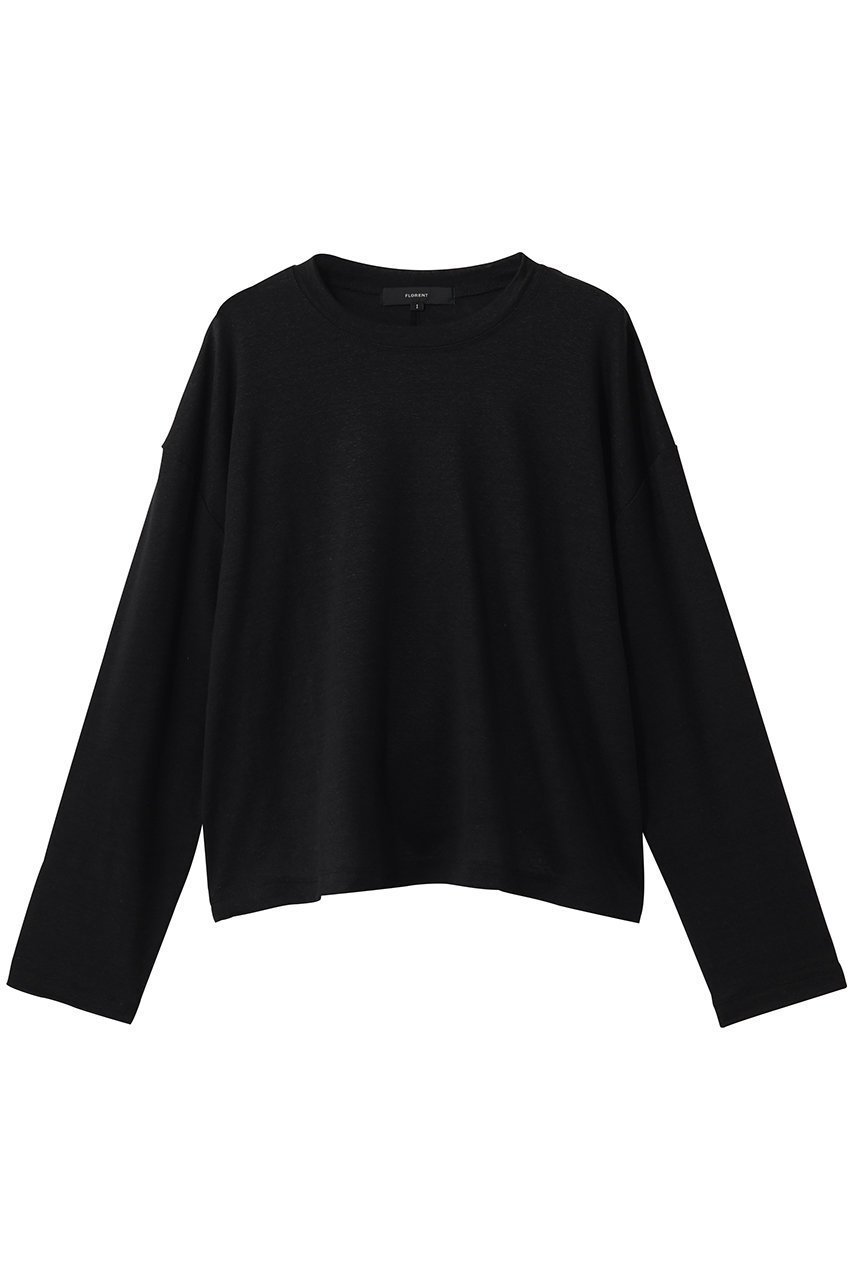 【フローレント/FLORENT】のソフトリネン ロングスリーブトップス インテリア・キッズ・メンズ・レディースファッション・服の通販 founy(ファニー) 　ファッション　Fashion　レディースファッション　Fashion for Women　トップス・カットソー　Cut & Sew Tops　シャツ・ブラウス・オフィスカジュアル　Elegant Blouses & Button-Ups　ロングTシャツ・Tシャツ　Longline T-Shirts & Tees　カットソー・ベーシックTシャツ　Cut-and-Sewn Tops / Stretch Tees & Basics　スリーブ　Sleeve, Long Sleeve / Short Sleeve　リネン　Linen, Linen Fabric　ロング　Long, Long-Length　ブラック|ID: prp329100004932272 ipo3291000000037019858