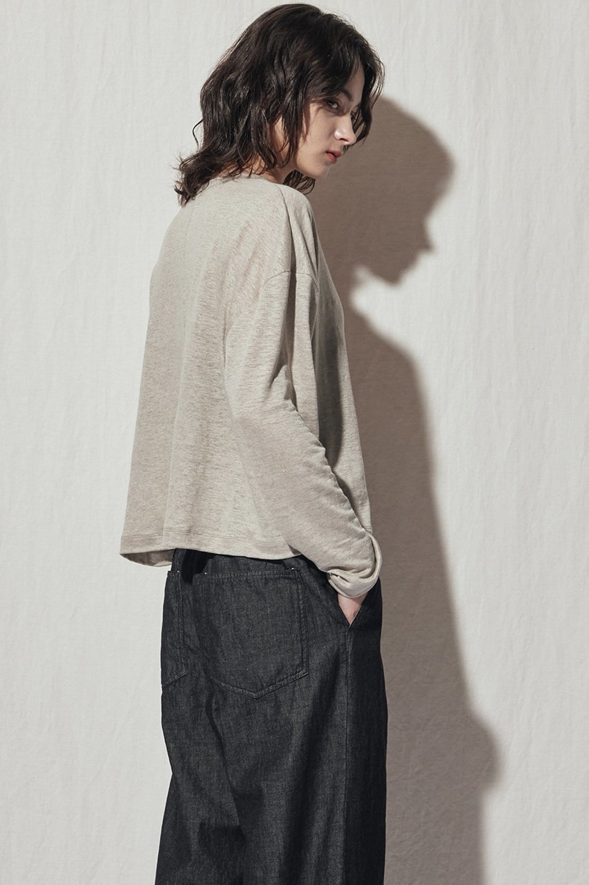【フローレント/FLORENT】のソフトリネン ロングスリーブトップス 人気、トレンドファッション・服の通販 founy(ファニー) 　ファッション　Fashion　レディースファッション　Fashion for Women　トップス・カットソー　Cut & Sew Tops　シャツ・ブラウス・オフィスカジュアル　Elegant Blouses & Button-Ups　ロングTシャツ・Tシャツ　Longline T-Shirts & Tees　カットソー・ベーシックTシャツ　Cut-and-Sewn Tops / Stretch Tees & Basics　スリーブ　Sleeve, Long Sleeve / Short Sleeve　リネン　Linen, Linen Fabric　ロング　Long, Long-Length　other-8|ID: prp329100004932272 ipo3291000000037019868