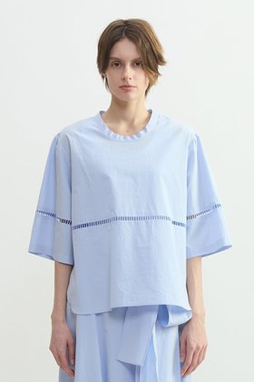 【プレインピープル/PLAIN PEOPLE】のオーガニックタイプライタークルーネックプルオーバー 大人の最旬トレンドファッション＆コーディネート founy(ファウニー) ファッション Fashion レディースファッション Fashion for Women トップス・カットソー Cut & Sew Tops シャツ・ブラウス・オフィスカジュアル Elegant Blouses & Button-Ups ロングTシャツ・Tシャツ Longline T-Shirts & Tees カジュアルプルオーバー・ニットトップス Pullovers & Knit Tops / Casual Pullovers カットソー・ベーシックTシャツ Cut-and-Sewn Tops / Stretch Tees & Basics インド Indian Textile オーガニック Organic Cotton ショート Short, Short Length スリーブ Sleeve, Long Sleeve / Short Sleeve セットアップ Set-Up, Coordinated Outfit タイプライター Typewriter Fabric, Crisp Cotton レース Lace, Lace Fabric |ID:prp329100004932279