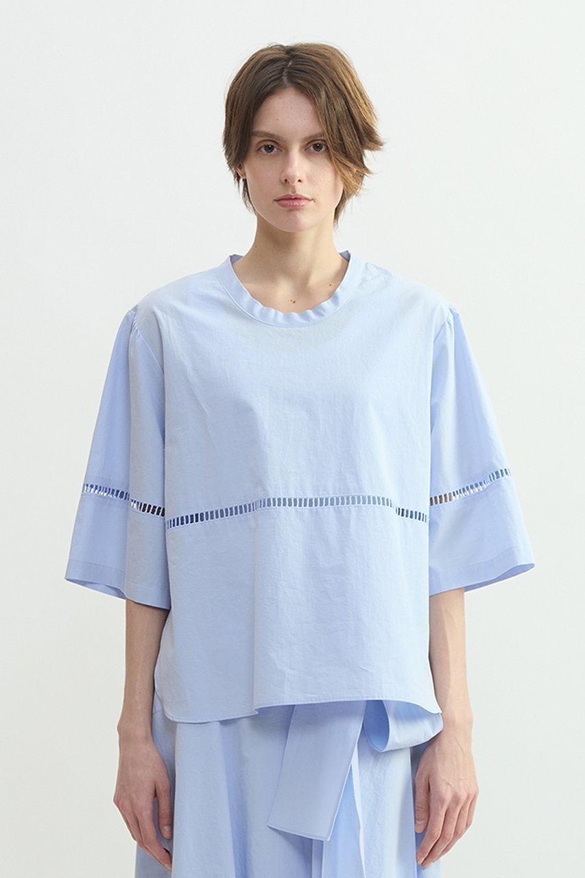 【プレインピープル/PLAIN PEOPLE】のオーガニックタイプライタークルーネックプルオーバー 人気、トレンドファッション・服の通販 founy(ファニー) 　ファッション　Fashion　レディースファッション　Fashion for Women　トップス・カットソー　Cut & Sew Tops　シャツ・ブラウス・オフィスカジュアル　Elegant Blouses & Button-Ups　ロングTシャツ・Tシャツ　Longline T-Shirts & Tees　カジュアルプルオーバー・ニットトップス　Pullovers & Knit Tops / Casual Pullovers　カットソー・ベーシックTシャツ　Cut-and-Sewn Tops / Stretch Tees & Basics　インド　Indian Textile　オーガニック　Organic Cotton　ショート　Short, Short Length　スリーブ　Sleeve, Long Sleeve / Short Sleeve　セットアップ　Set-Up, Coordinated Outfit　タイプライター　Typewriter Fabric, Crisp Cotton　レース　Lace, Lace Fabric　 other-1|ID: prp329100004932279 ipo3291000000037019911