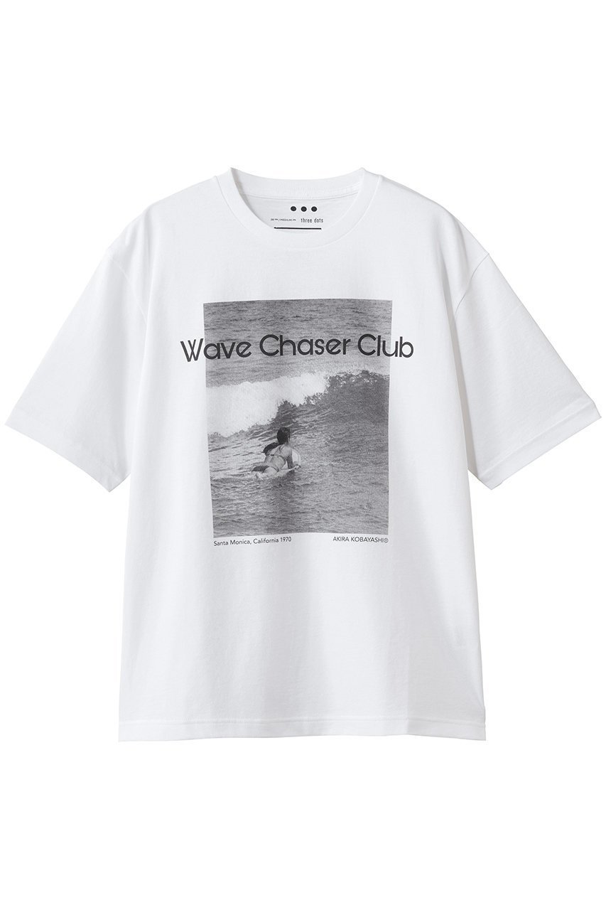 【スリー ドッツ/three dots】の【UNISEX】グラフィックTシャツ インテリア・キッズ・メンズ・レディースファッション・服の通販 founy(ファニー) 　ファッション　Fashion　レディースファッション　Fashion for Women　トップス・カットソー　Cut & Sew Tops　シャツ・ブラウス・オフィスカジュアル　Elegant Blouses & Button-Ups　ロングTシャツ・Tシャツ　Longline T-Shirts & Tees　カットソー・ベーシックTシャツ　Cut-and-Sewn Tops / Stretch Tees & Basics　ユニセックス　Unisex, Genderless　グラフィック　Graphic, Graphic Design　ショート　Short, Short Length　スラックス　Slacks, Dress Pants　スリーブ　Sleeve, Long Sleeve / Short Sleeve　デニム　Denim, Jeans Material　フロント　Front, Front Design　プリント　Print, Printed Pattern　モノトーン　Monotone, Black and White　WAVE CHASER|ID: prp329100004932296 ipo3291000000037020046