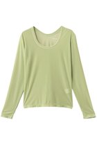 【スリー ドッツ/three dots】のシアーベロア 長袖Tシャツ グリーン|ID: prp329100004932300 ipo3291000000037020075