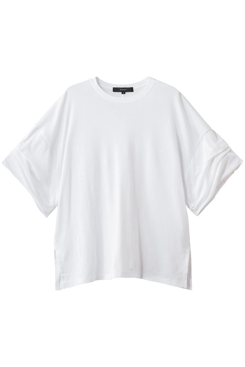 【フローレント/FLORENT】のオーガニックコットン ギャザースリーブTシャツ 人気、トレンドファッション・服の通販 founy(ファニー) 　ファッション　Fashion　レディースファッション　Fashion for Women　トップス・カットソー　Cut & Sew Tops　シャツ・ブラウス・オフィスカジュアル　Elegant Blouses & Button-Ups　ロングTシャツ・Tシャツ　Longline T-Shirts & Tees　カットソー・ベーシックTシャツ　Cut-and-Sewn Tops / Stretch Tees & Basics　インド　Indian Textile　ギャザー　Gathered, Ruffled　ショート　Short, Short Length　シンプル　Simple, Minimal　スリーブ　Sleeve, Long Sleeve / Short Sleeve　 other-1|ID: prp329100004932307 ipo3291000000037020127