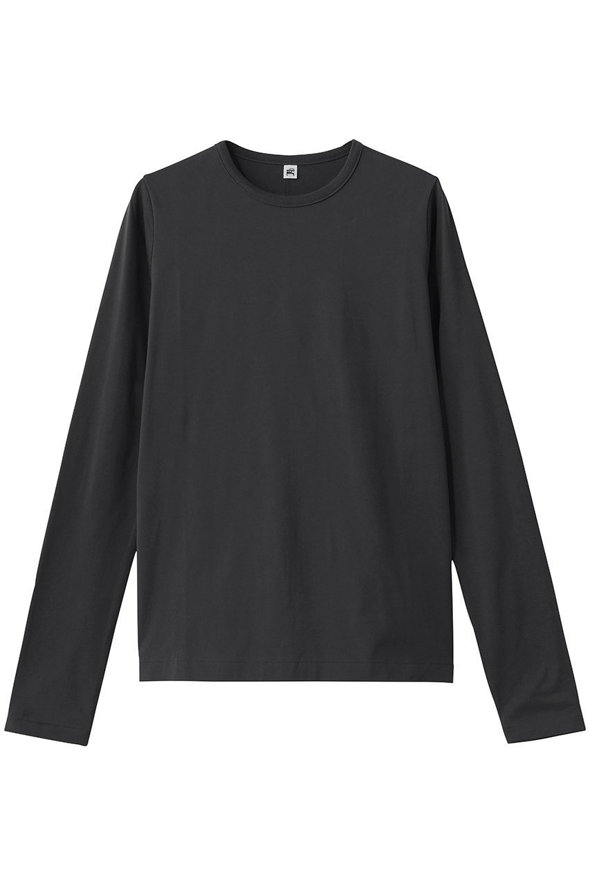 【ハー/HER.】のコットンクルーネックカットソー インテリア・キッズ・メンズ・レディースファッション・服の通販 founy(ファニー) 　ファッション　Fashion　レディースファッション　Fashion for Women　トップス・カットソー　Cut & Sew Tops　シャツ・ブラウス・オフィスカジュアル　Elegant Blouses & Button-Ups　ロングTシャツ・Tシャツ　Longline T-Shirts & Tees　カットソー・ベーシックTシャツ　Cut-and-Sewn Tops / Stretch Tees & Basics　なめらか　Smooth, Silky Texture　インナー　Innerwear　スリーブ　Sleeve, Long Sleeve / Short Sleeve　トレンド　Trend, Trending Now　ロング　Long, Long-Length　エレガント 上品　Elegant　定番　Standard, Basic Item　チャコールグレー|ID: prp329100004932318 ipo3291000000037020213