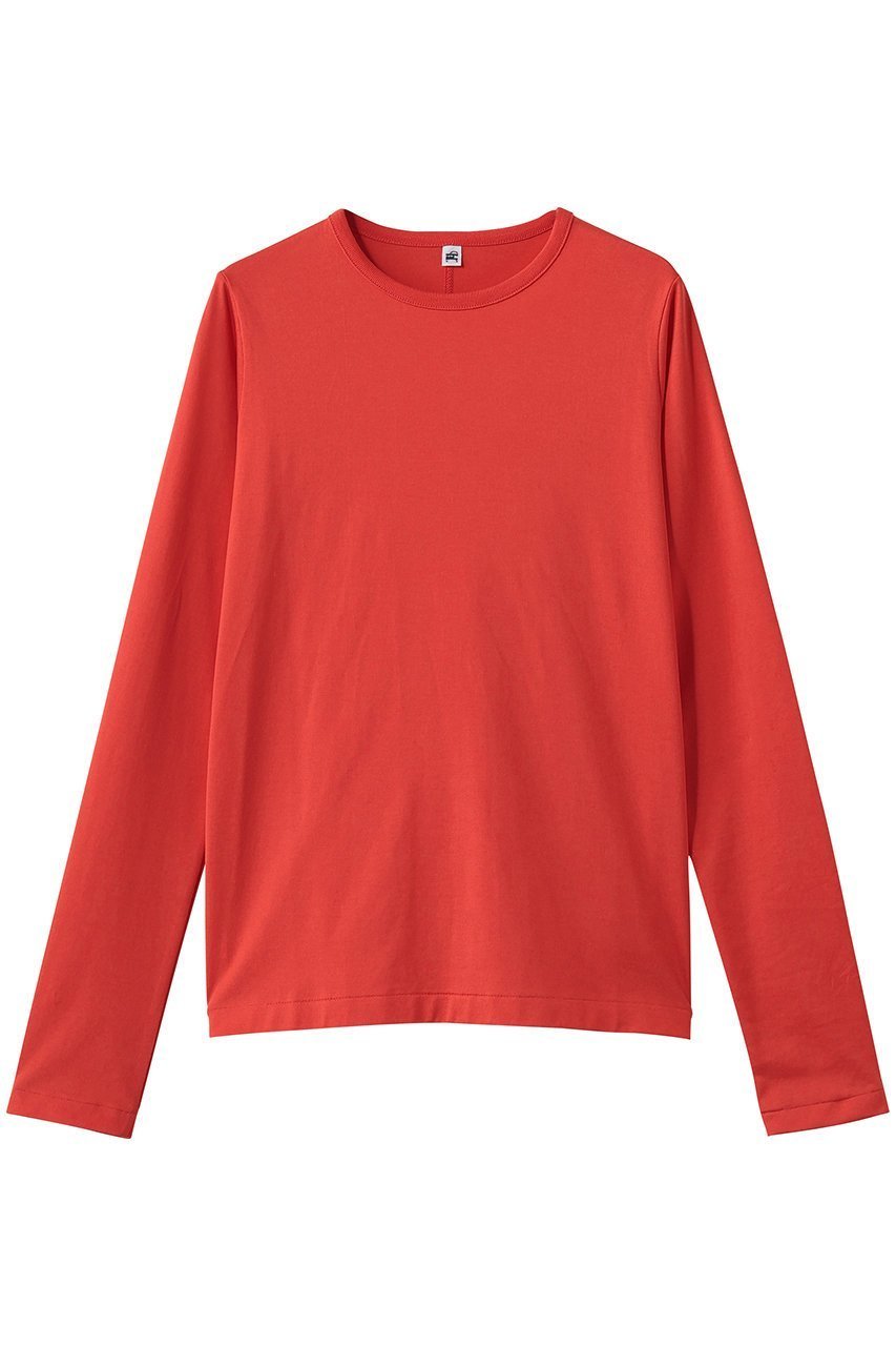 【ハー/HER.】のコットンクルーネックカットソー インテリア・キッズ・メンズ・レディースファッション・服の通販 founy(ファニー) 　ファッション　Fashion　レディースファッション　Fashion for Women　トップス・カットソー　Cut & Sew Tops　シャツ・ブラウス・オフィスカジュアル　Elegant Blouses & Button-Ups　ロングTシャツ・Tシャツ　Longline T-Shirts & Tees　カットソー・ベーシックTシャツ　Cut-and-Sewn Tops / Stretch Tees & Basics　なめらか　Smooth, Silky Texture　インナー　Innerwear　スリーブ　Sleeve, Long Sleeve / Short Sleeve　トレンド　Trend, Trending Now　ロング　Long, Long-Length　エレガント 上品　Elegant　定番　Standard, Basic Item　レッド|ID: prp329100004932318 ipo3291000000037020214