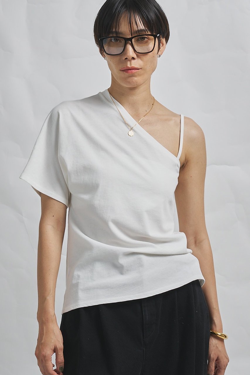 【ウィムガゼット/Whim Gazette】の【GEMINI】ワンショルダーカットソー 人気、トレンドファッション・服の通販 founy(ファニー) 　ファッション　Fashion　レディースファッション　Fashion for Women　トップス・カットソー　Cut & Sew Tops　シャツ・ブラウス・オフィスカジュアル　Elegant Blouses & Button-Ups　ロングTシャツ・Tシャツ　Longline T-Shirts & Tees　カットソー・ベーシックTシャツ　Cut-and-Sewn Tops / Stretch Tees & Basics　アシンメトリー　Asymmetrical Style　インナー　Innerwear　ショート　Short, Short Length　ジャケット　Jacket, Outerwear　スリーブ　Sleeve, Long Sleeve / Short Sleeve　ツイル　Twist, Twisted Detail　ヴィンテージ　Vintage Style　新作・新入荷　New Arrivals / New In　 other-1|ID: prp329100004932324 ipo3291000000037020250