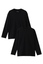 【スリー ドッツ/three dots】の【UNISEX】2パックTシャツ レギュラーフィット長袖 ブラック|ID: prp329100004932328 ipo3291000000037020292