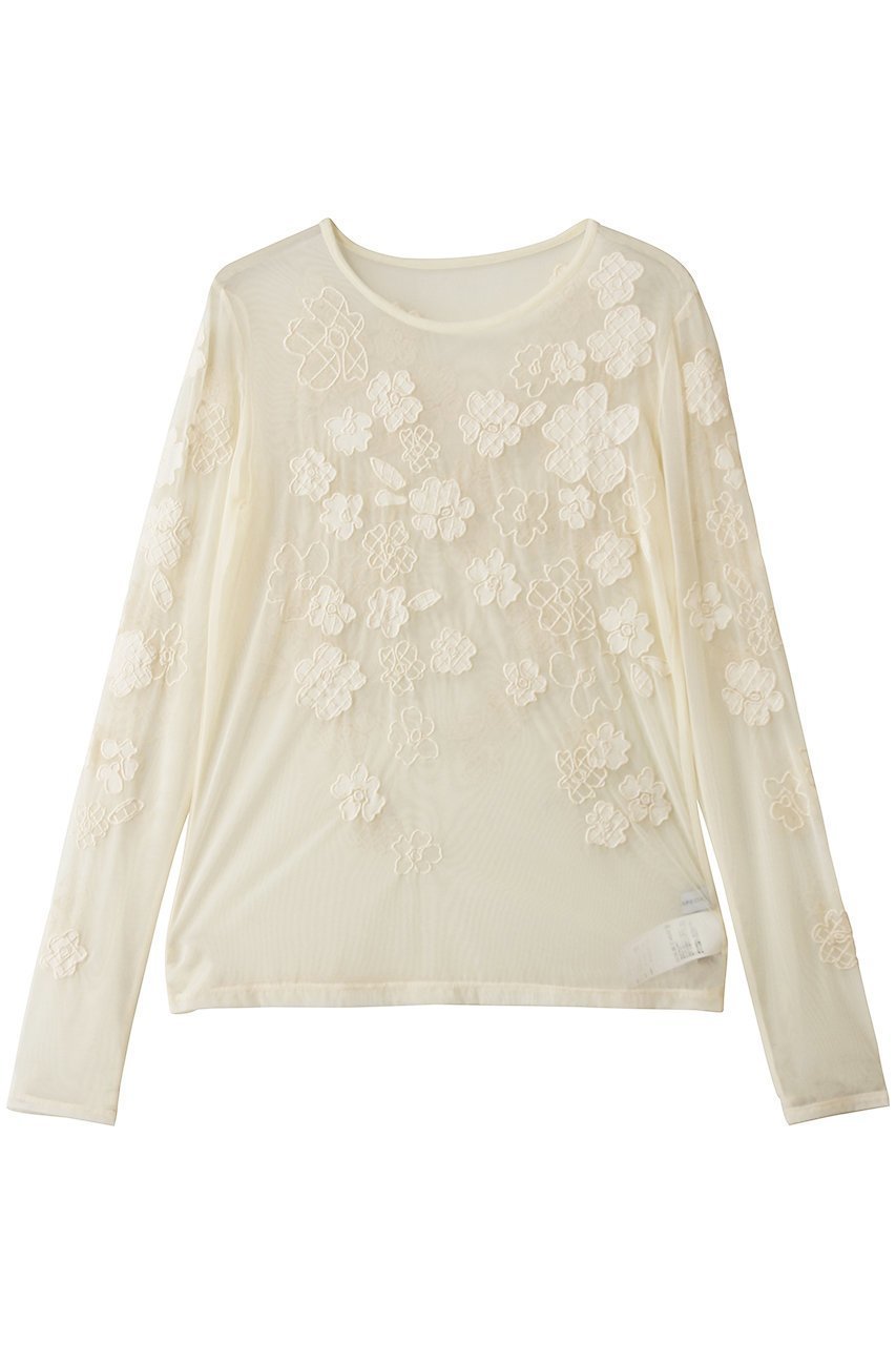 【メゾンスペシャル/MAISON SPECIAL】のFlower Embroidery Sheer Tops/フラワーエンブロイダリーシアートップス インテリア・キッズ・メンズ・レディースファッション・服の通販 founy(ファニー) 　ファッション　Fashion　レディースファッション　Fashion for Women　トップス・カットソー　Cut & Sew Tops　シャツ・ブラウス・オフィスカジュアル　Elegant Blouses & Button-Ups　ロングTシャツ・Tシャツ　Longline T-Shirts & Tees　カットソー・ベーシックTシャツ　Cut-and-Sewn Tops / Stretch Tees & Basics　おすすめ　Recommended / Our Picks　インナー　Innerwear　ジャケット　Jacket, Outerwear　スリーブ　Sleeve, Long Sleeve / Short Sleeve　フラワー　Flower, Floral　ロング　Long, Long-Length　WHT(ホワイト)|ID: prp329100004932331 ipo3291000000037020318