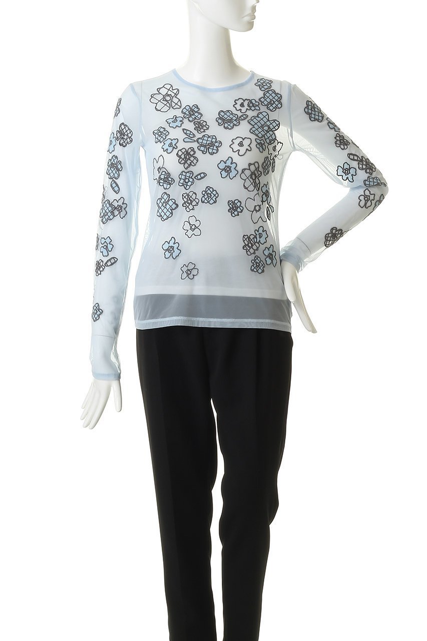 【メゾンスペシャル/MAISON SPECIAL】のFlower Embroidery Sheer Tops/フラワーエンブロイダリーシアートップス 人気、トレンドファッション・服の通販 founy(ファニー) 　ファッション　Fashion　レディースファッション　Fashion for Women　トップス・カットソー　Cut & Sew Tops　シャツ・ブラウス・オフィスカジュアル　Elegant Blouses & Button-Ups　ロングTシャツ・Tシャツ　Longline T-Shirts & Tees　カットソー・ベーシックTシャツ　Cut-and-Sewn Tops / Stretch Tees & Basics　おすすめ　Recommended / Our Picks　インナー　Innerwear　ジャケット　Jacket, Outerwear　スリーブ　Sleeve, Long Sleeve / Short Sleeve　フラワー　Flower, Floral　ロング　Long, Long-Length　other-2|ID: prp329100004932331 ipo3291000000037020321