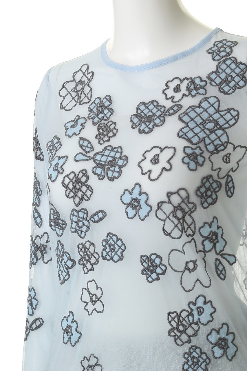 【メゾンスペシャル/MAISON SPECIAL】のFlower Embroidery Sheer Tops/フラワーエンブロイダリーシアートップス 人気、トレンドファッション・服の通販 founy(ファニー) 　ファッション　Fashion　レディースファッション　Fashion for Women　トップス・カットソー　Cut & Sew Tops　シャツ・ブラウス・オフィスカジュアル　Elegant Blouses & Button-Ups　ロングTシャツ・Tシャツ　Longline T-Shirts & Tees　カットソー・ベーシックTシャツ　Cut-and-Sewn Tops / Stretch Tees & Basics　おすすめ　Recommended / Our Picks　インナー　Innerwear　ジャケット　Jacket, Outerwear　スリーブ　Sleeve, Long Sleeve / Short Sleeve　フラワー　Flower, Floral　ロング　Long, Long-Length　other-5|ID: prp329100004932331 ipo3291000000037020325