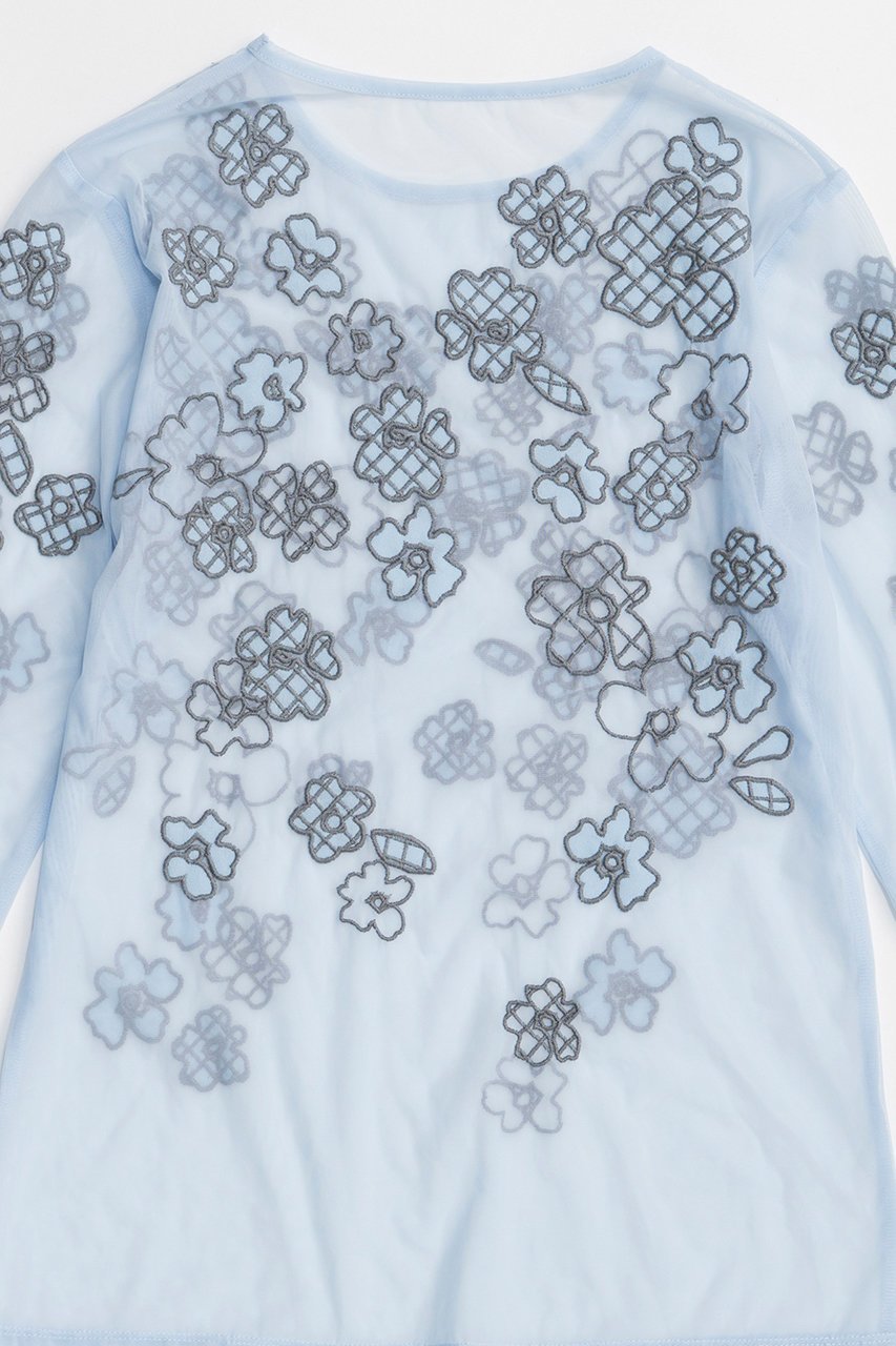 【メゾンスペシャル/MAISON SPECIAL】のFlower Embroidery Sheer Tops/フラワーエンブロイダリーシアートップス 人気、トレンドファッション・服の通販 founy(ファニー) 　ファッション　Fashion　レディースファッション　Fashion for Women　トップス・カットソー　Cut & Sew Tops　シャツ・ブラウス・オフィスカジュアル　Elegant Blouses & Button-Ups　ロングTシャツ・Tシャツ　Longline T-Shirts & Tees　カットソー・ベーシックTシャツ　Cut-and-Sewn Tops / Stretch Tees & Basics　おすすめ　Recommended / Our Picks　インナー　Innerwear　ジャケット　Jacket, Outerwear　スリーブ　Sleeve, Long Sleeve / Short Sleeve　フラワー　Flower, Floral　ロング　Long, Long-Length　other-6|ID: prp329100004932331 ipo3291000000037020326