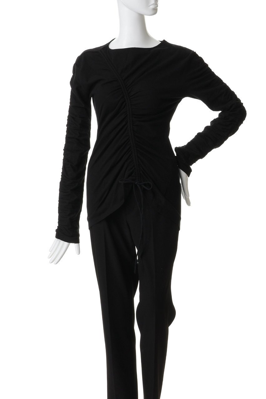 【マーレット/MERLETTE】のREVERIE コットンジャージー アシンメトリーギャザーカットソー 人気、トレンドファッション・服の通販 founy(ファニー) 　ファッション　Fashion　レディースファッション　Fashion for Women　トップス・カットソー　Cut & Sew Tops　シャツ・ブラウス・オフィスカジュアル　Elegant Blouses & Button-Ups　ロングTシャツ・Tシャツ　Longline T-Shirts & Tees　カットソー・ベーシックTシャツ　Cut-and-Sewn Tops / Stretch Tees & Basics　アシンメトリー　Asymmetrical Style　カットソー　Cut and Sewn Top　ギャザー　Gathered, Ruffled　シンプル　Simple, Minimal　スリーブ　Sleeve, Long Sleeve / Short Sleeve　センター　Center, Center Line　ロング　Long, Long-Length　ワイド　Wide, Wide Fit　other-2|ID: prp329100004932352 ipo3291000000037020484