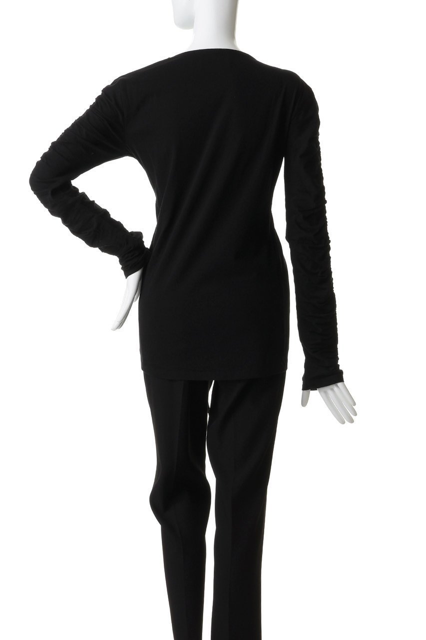 【マーレット/MERLETTE】のREVERIE コットンジャージー アシンメトリーギャザーカットソー 人気、トレンドファッション・服の通販 founy(ファニー) 　ファッション　Fashion　レディースファッション　Fashion for Women　トップス・カットソー　Cut & Sew Tops　シャツ・ブラウス・オフィスカジュアル　Elegant Blouses & Button-Ups　ロングTシャツ・Tシャツ　Longline T-Shirts & Tees　カットソー・ベーシックTシャツ　Cut-and-Sewn Tops / Stretch Tees & Basics　アシンメトリー　Asymmetrical Style　カットソー　Cut and Sewn Top　ギャザー　Gathered, Ruffled　シンプル　Simple, Minimal　スリーブ　Sleeve, Long Sleeve / Short Sleeve　センター　Center, Center Line　ロング　Long, Long-Length　ワイド　Wide, Wide Fit　other-4|ID: prp329100004932352 ipo3291000000037020486