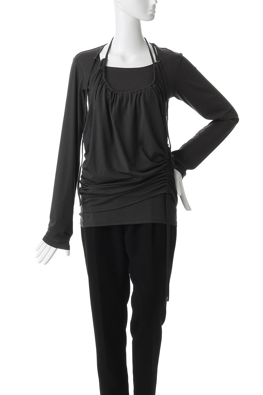 【メゾンスペシャル/MAISON SPECIAL】のHalter Neck Layered Tops/ホルターネックレイヤードトップス 人気、トレンドファッション・服の通販 founy(ファニー) 　ファッション　Fashion　レディースファッション　Fashion for Women　トップス・カットソー　Cut & Sew Tops　シャツ・ブラウス・オフィスカジュアル　Elegant Blouses & Button-Ups　ロングTシャツ・Tシャツ　Longline T-Shirts & Tees　カットソー・ベーシックTシャツ　Cut-and-Sewn Tops / Stretch Tees & Basics　おすすめ　Recommended / Our Picks　カーディガン　Cardigan, Knitwear　ジャケット　Jacket, Outerwear　スリーブ　Sleeve, Long Sleeve / Short Sleeve　フェミニン　Feminine, Girly　ロング　Long, Long-Length　other-2|ID: prp329100004932353 ipo3291000000037020496