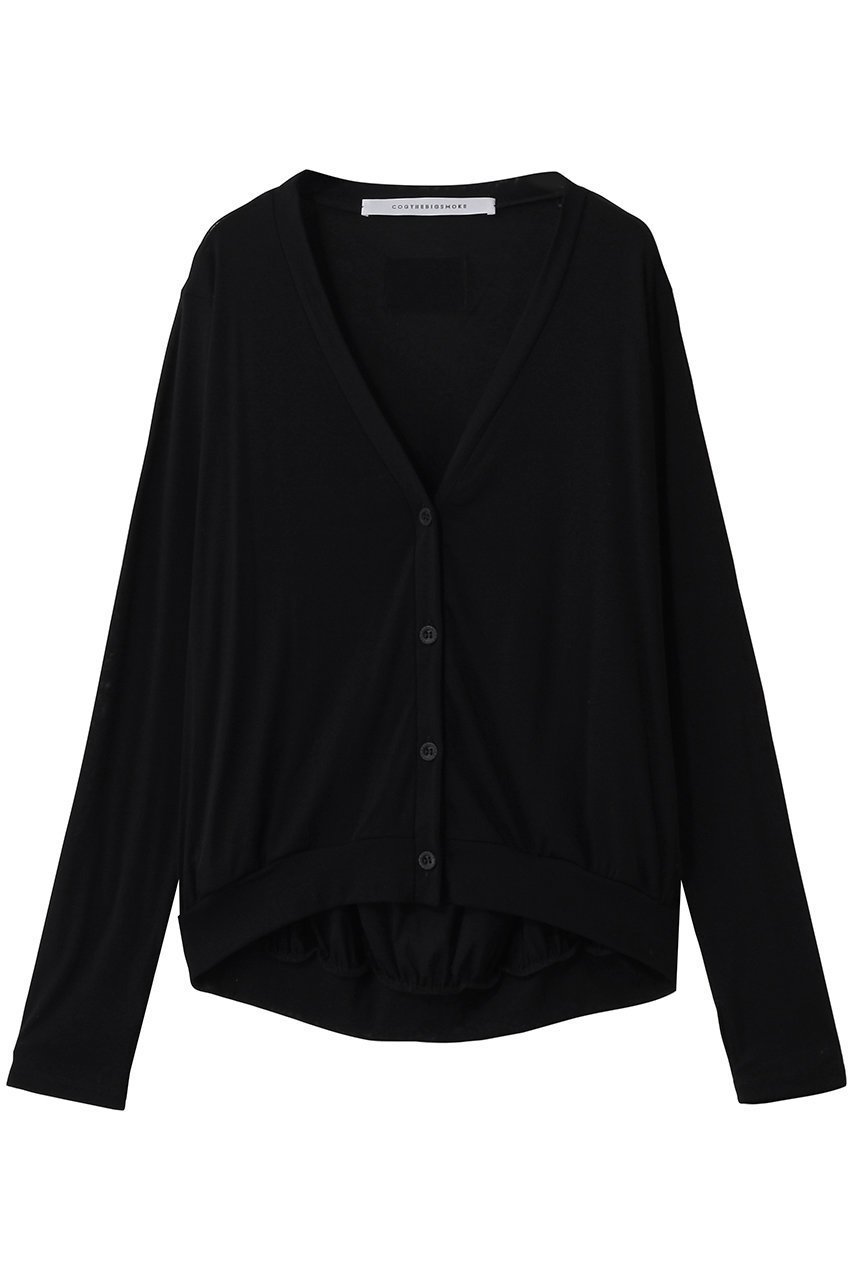 【マルティニーク/martinique】の【COGTHEBIGSMOKE】カットソー インテリア・キッズ・メンズ・レディースファッション・服の通販 founy(ファニー) 　ファッション　Fashion　レディースファッション　Fashion for Women　トップス・カットソー　Cut & Sew Tops　カーディガン・羽織り　Layered Style Cardigans　シャツ・ブラウス・オフィスカジュアル　Elegant Blouses & Button-Ups　ロングTシャツ・Tシャツ　Longline T-Shirts & Tees　カットソー・ベーシックTシャツ　Cut-and-Sewn Tops / Stretch Tees & Basics　カットソー　Cut and Sewn Top　カーディガン　Cardigan, Knitwear　シンプル　Simple, Minimal　ワイド　Wide, Wide Fit　エレガント 上品　Elegant　ブラック|ID: prp329100004932356 ipo3291000000037020524